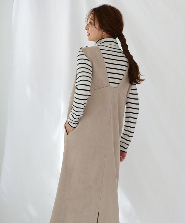 ANY L 【洗濯機可能/ストレッチ】スエードライクジャンスカ モカ