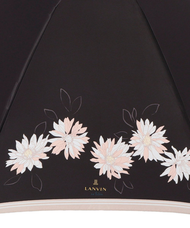 MOONBAT 【雨傘】ランバン　オン　ブルー (LANVIN en Bleu) 花柄 プリント 折りたたみ傘 ブラック