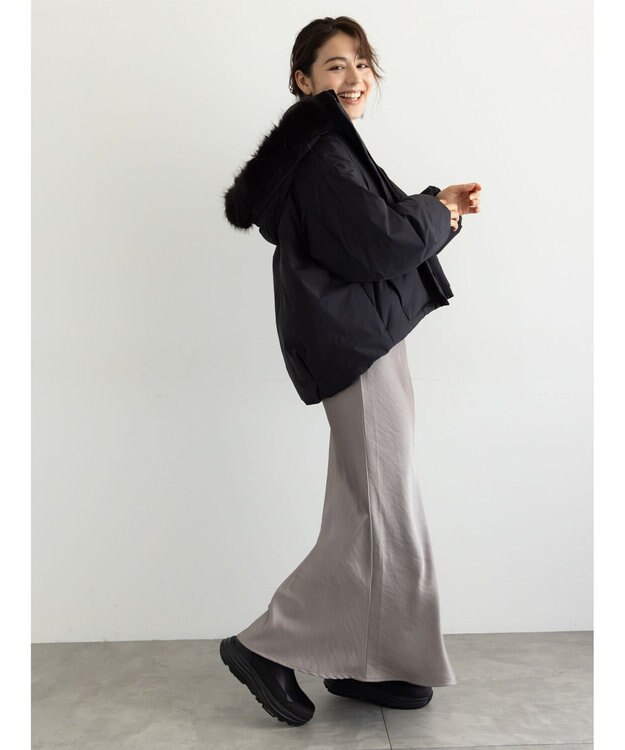 Te chichi 【宮本茉由着用】フードショートダウンジャケット ブラック