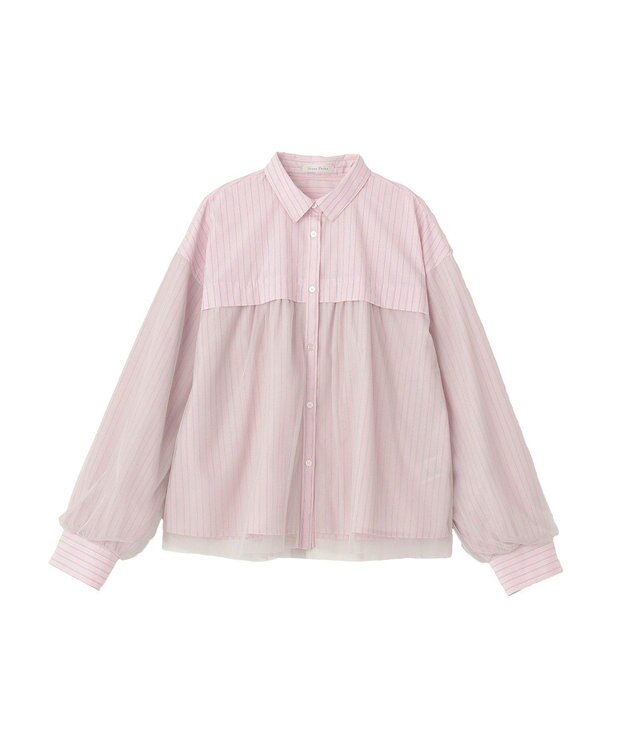 Green Parks イージーケアチュールドッキングシャツ Pink