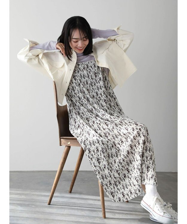 Green Parks 前後２ｗａｙ　プリーツキャミワンピース Ecru