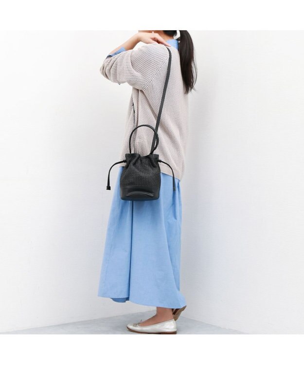 UNBILLION 【テレビ ドラマ着用アイテム】ペルケ perche / レザーメッシュ2wayバゲットバッグ ブラック