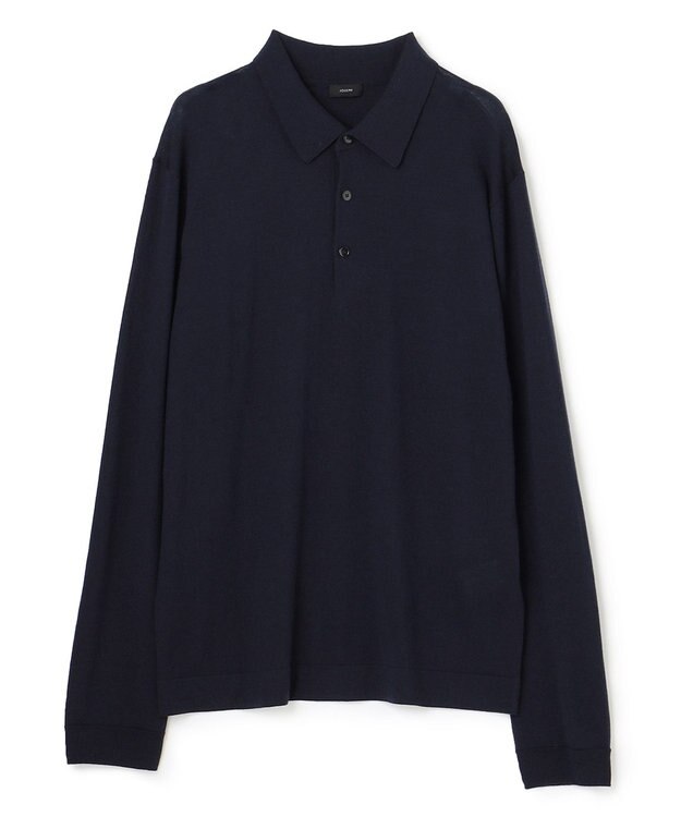 JOSEPH HOMME LIGHT MERIONS KNIT POLO LONG SLEEVE ネイビー系