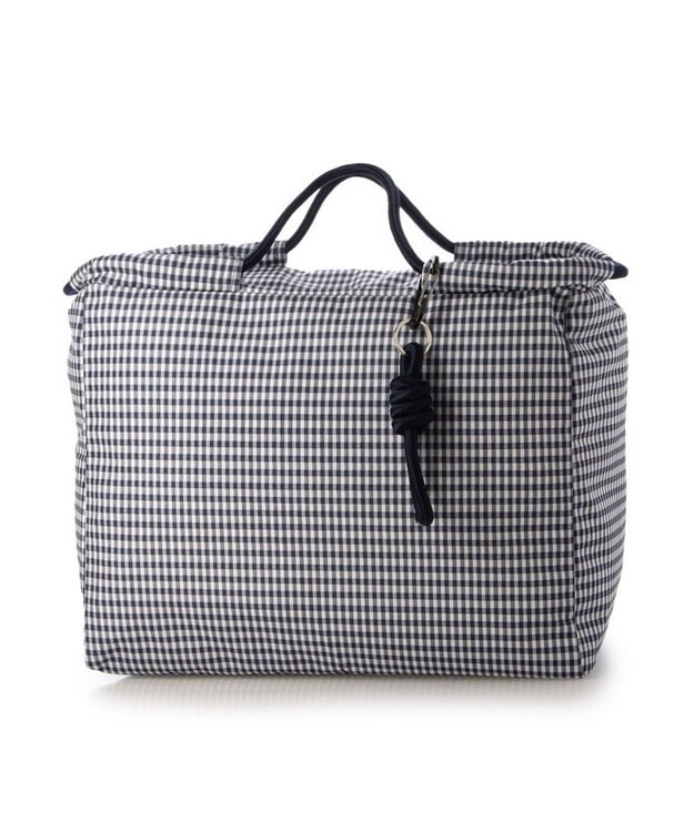 UNBILLION VERYコラボ カシュカシュ cachecache / ナイロンドローコードトートバッグ ネイビーミックス