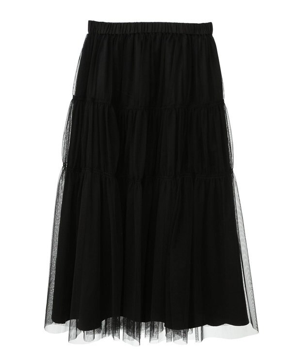 AMERICAN HOLIC ティアードチュールスカート Black
