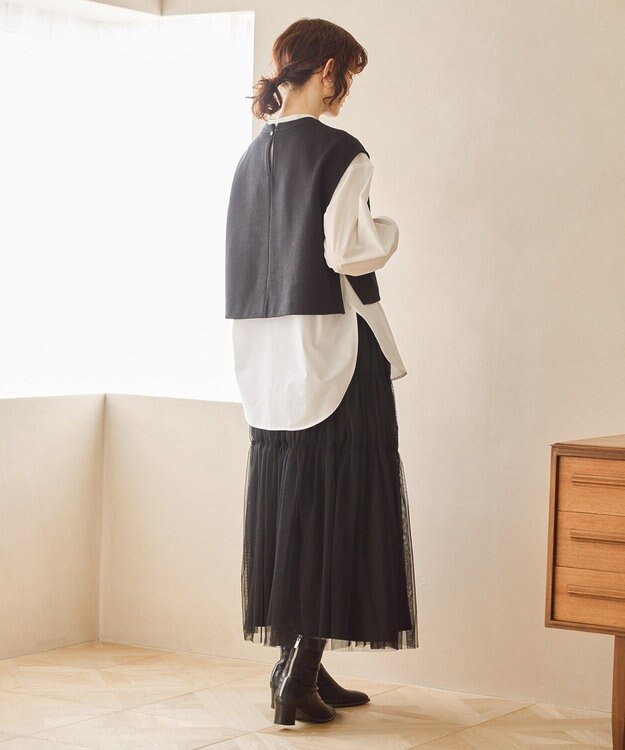 AMERICAN HOLIC ティアードチュールスカート Black