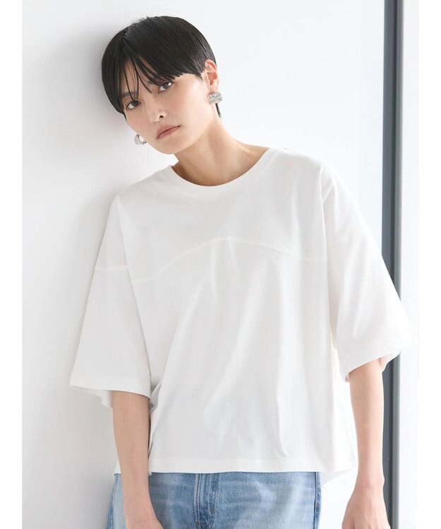 AMERICAN HOLIC ラウンド切り替えカットプルオーバー Off White