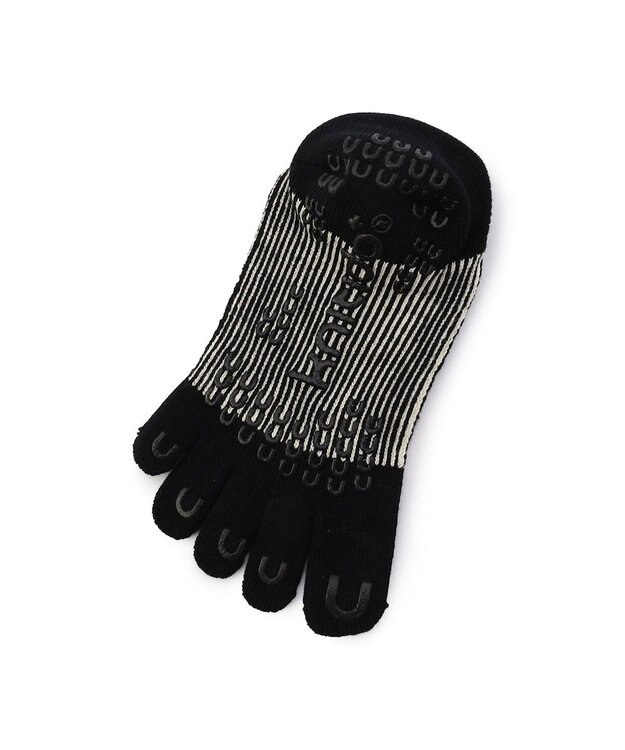 Chacott 140203 ラメストライプカバー　５本指ソックス ブラック