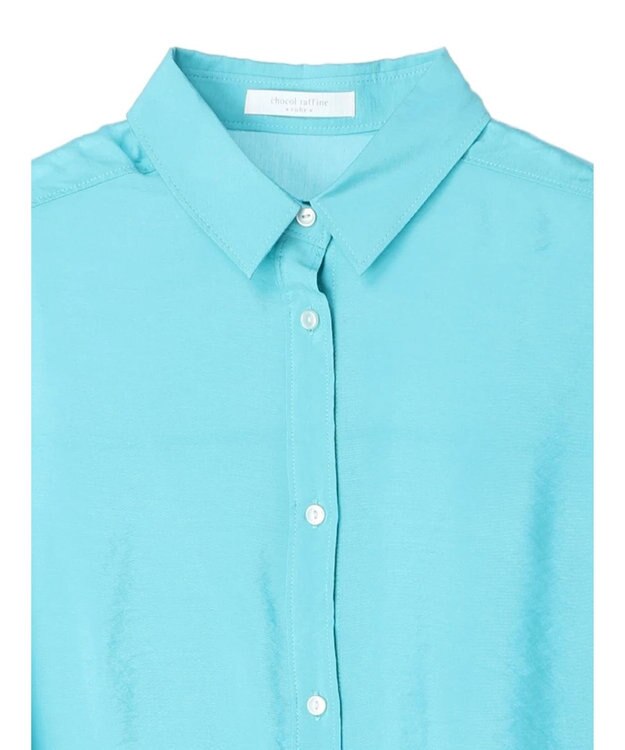 Green Parks レギュラーカラーシアーシャツ Blue Green