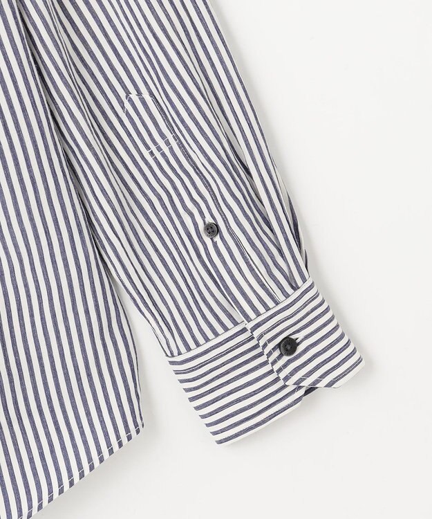 JOSEPH ABBOUD 【イージーケア・JAPANファブリック】ブロックストライプ シャツ ネイビー系1