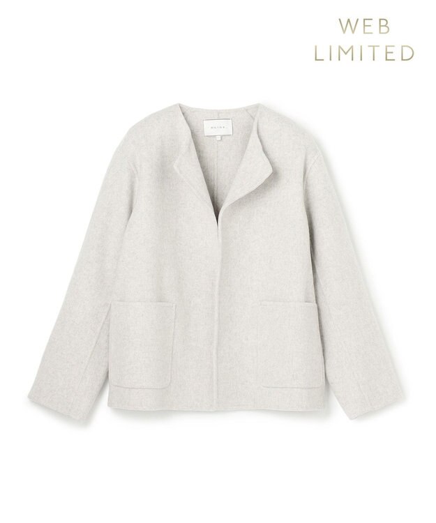 BEIGE， 【WEB限定】PAYSON / ウールリバーノーカラーショートコート L.Gray