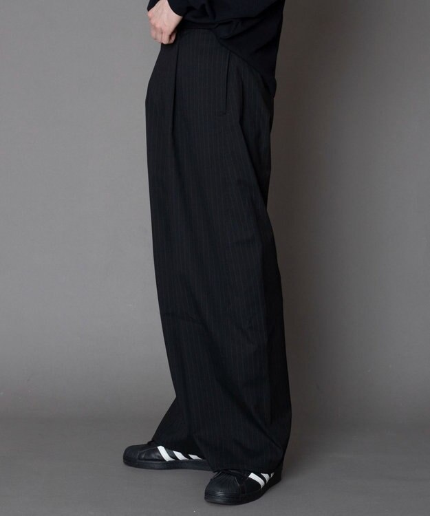 WEGO カバーフィットバルーンスラックス ブラックストライプ