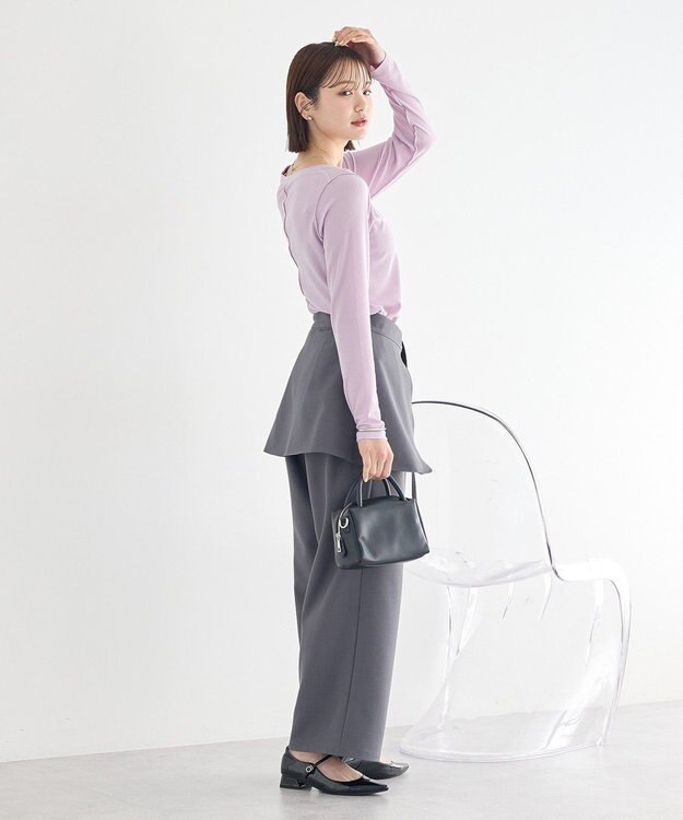 earth music&ecology 微シアーメロープルオーバー Light Purple