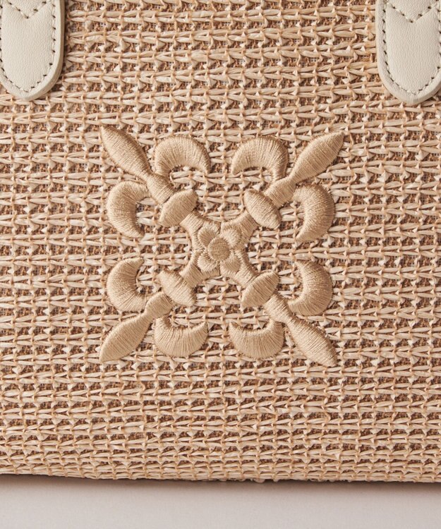 russet ナイロンラフィアミニボストンバッグ(CE-1715) Ivory