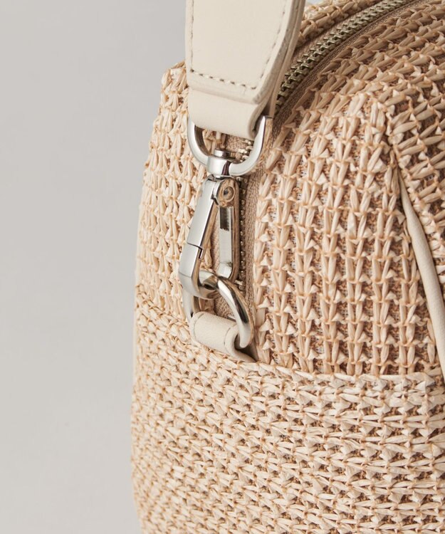 russet ナイロンラフィアミニボストンバッグ(CE-1715) Ivory