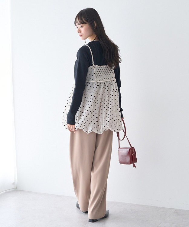 earth music&ecology ドットバルーンキャミチュニック Dot Black