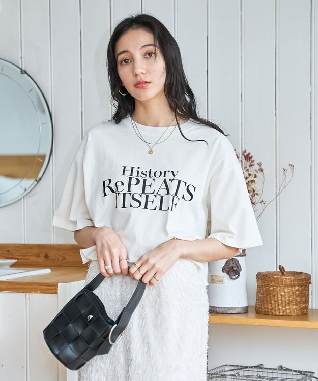 WEGO 【新色追加/手洗い可】グラフィックショートT オフホワイト