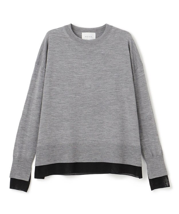 BEIGE， 【洗える】LA MONNAIE / クルーネックニット Md Gray