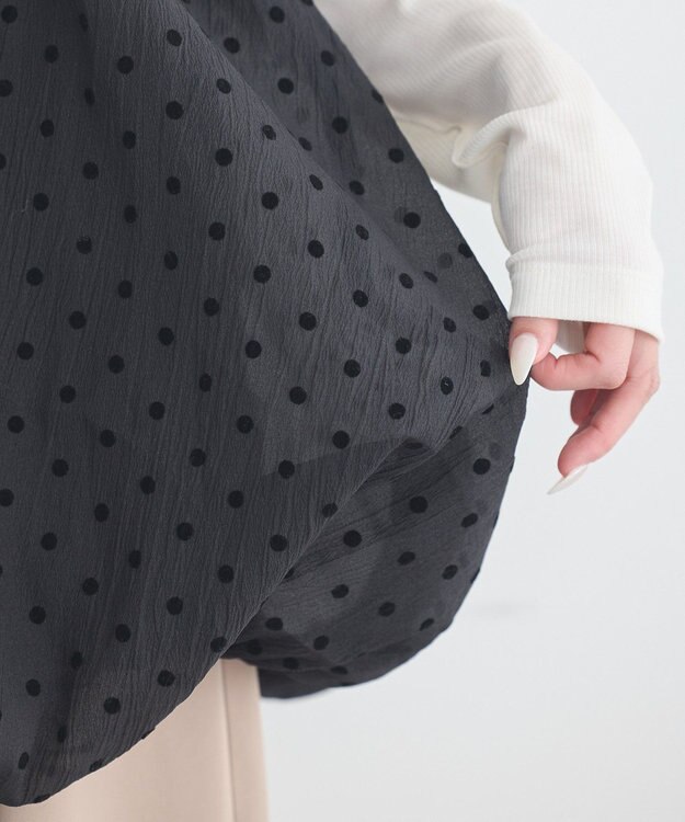 earth music&ecology ドットバルーンキャミチュニック Dot Black