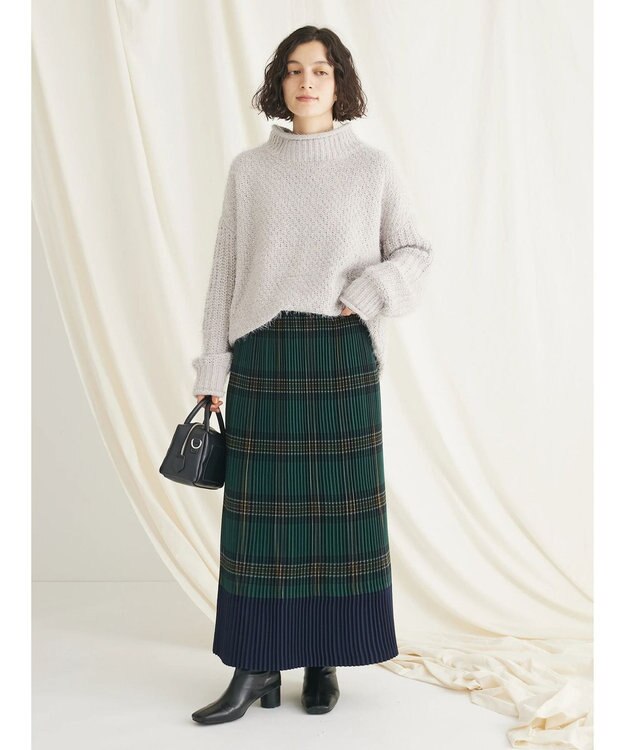 CRAFT STANDARD BOUTIQUE バスケットモールスタンドネックプルオーバー Gray Beige