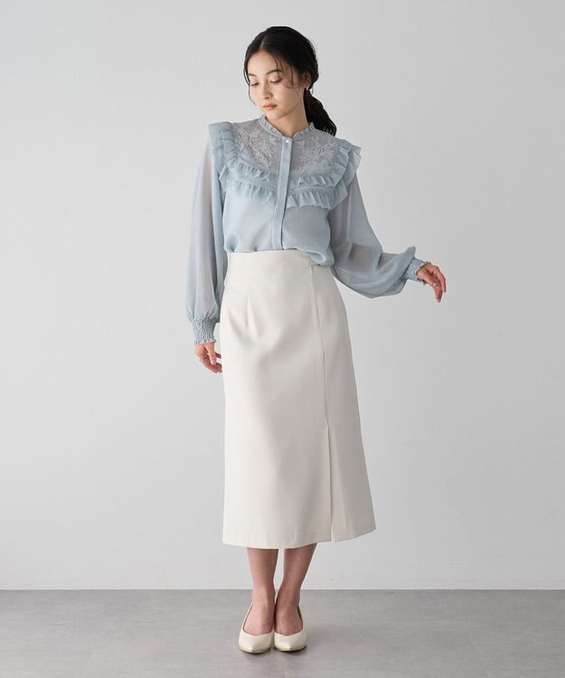 YECCA VECCA ラッフルレースブラウス Mint