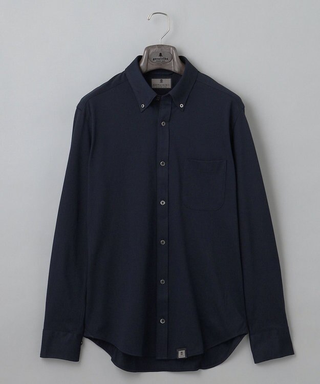 GOTAIRIKU 胸ポケット付にアップデート【吸水速乾/ストレッチ】クールマックス鹿の子 ビズシャツ_ボタンダウン ネイビー系
