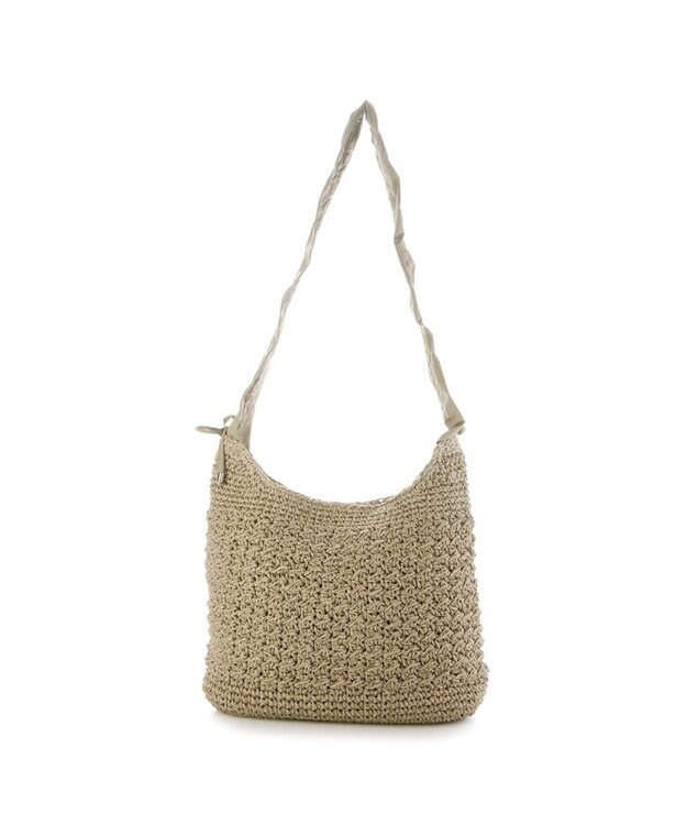 UNBILLION カシュカシュ cachecache / ドロストフリルハンドル地柄編みトート カゴバッグ オーク