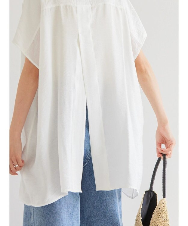 AMERICAN HOLIC ブザムフレンチスリーブバックオープンチュニック Off White