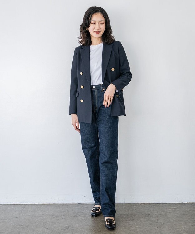 caqu boy`s cutⅡ テーパードストレートデニム ワンウォッシュ rinse