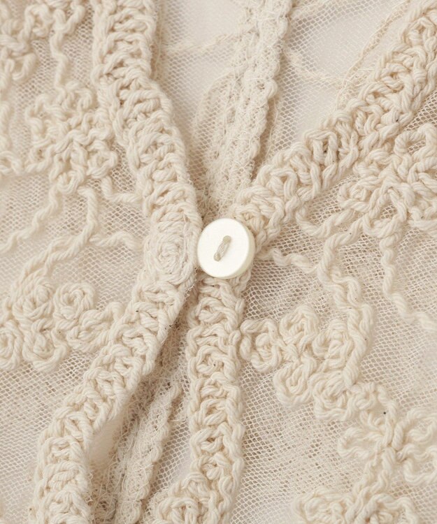 AMERICAN HOLIC チュールコード刺繍ベスト Ivory