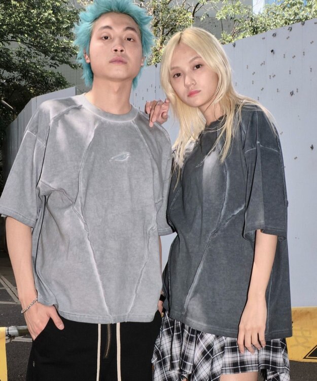 WEGO 【ユニセックス着用ITEM/MLサイズ展開】コールドダイスウィッチングロゴT（SS） グレー