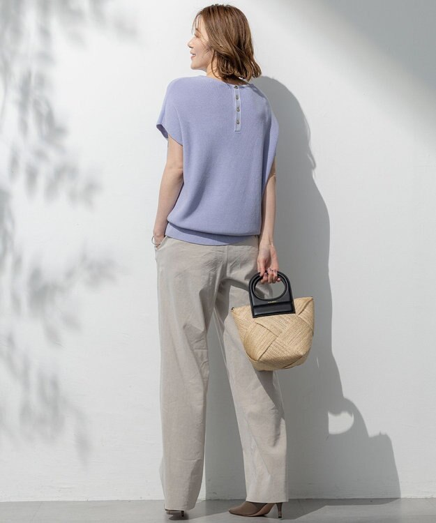 23区 【洗える】コットンアセテート オーバーサイズ ニット ラベンダー