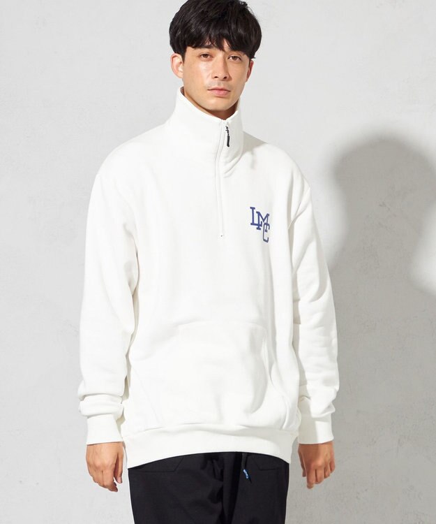 SHARE PARK MENS 【UNISEX】MVS裏毛ハーフジップスウェット（L・XLサイズ） ホワイト