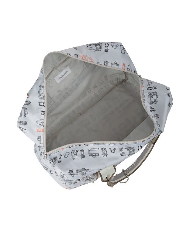 ACE BAGS & LUGGAGE HAyU × ace.  フォールディング 折り畳みボストンバッグ 猫柄 32L 17863 ライトベージュ柄