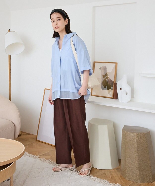 Green Parks 裾レイヤードショートスリーブシャツ Beige