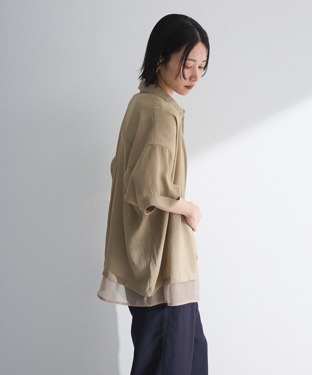 Green Parks 裾レイヤードショートスリーブシャツ Beige