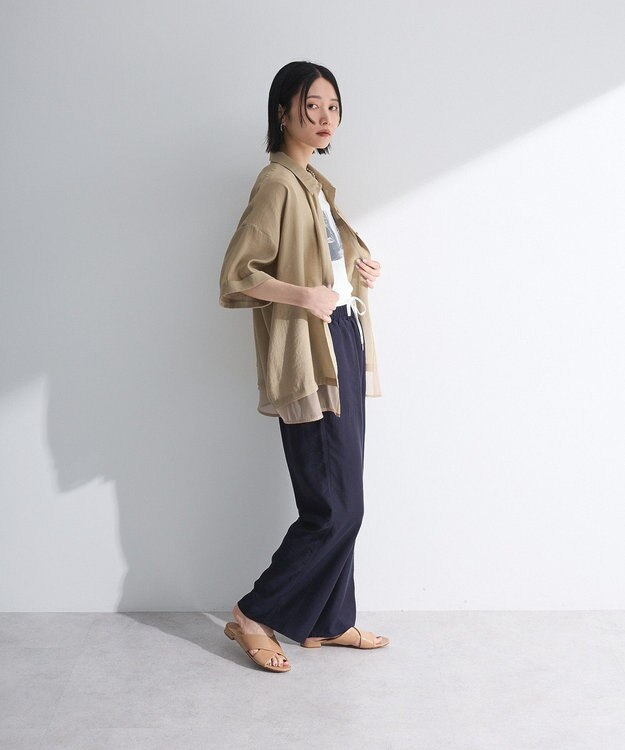 Green Parks 裾レイヤードショートスリーブシャツ Beige