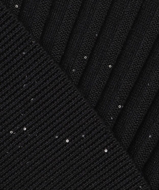 組曲 【手洗い可】ELENAスパンコールドルマン ニット ブラック系