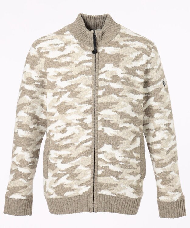JOSEPH ABBOUD MOUNTAIN 【UNISEX】ラムウール×モールカモフラ フルZIPニット アイボリー系7