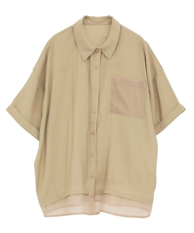 Green Parks 裾レイヤードショートスリーブシャツ Beige