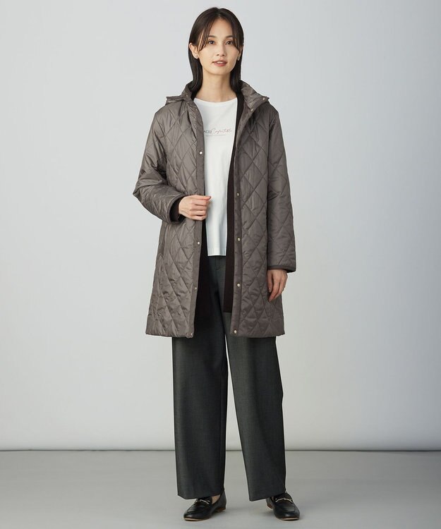 J.PRESS LADIES L KNIT BASIC ロング カーディガン ダークブラウン系