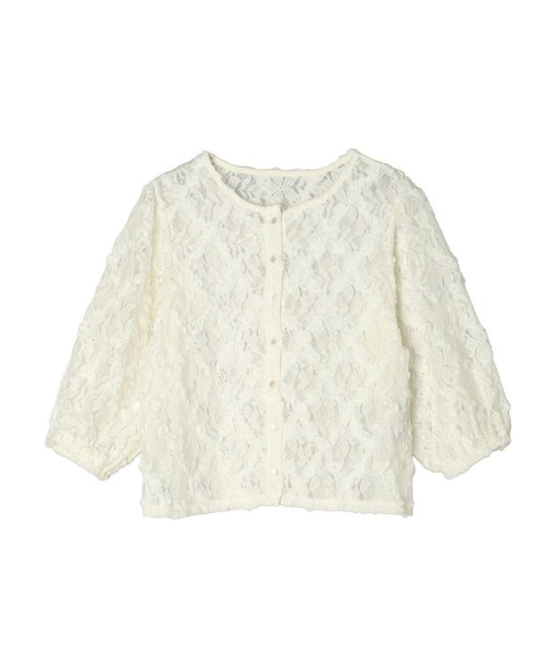 Green Parks ・SUGAR SPOON フラワーレースカーディガン Off White