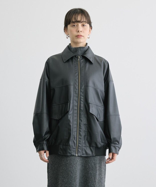 AMERICAN HOLIC フェイクレザーブルゾン Black