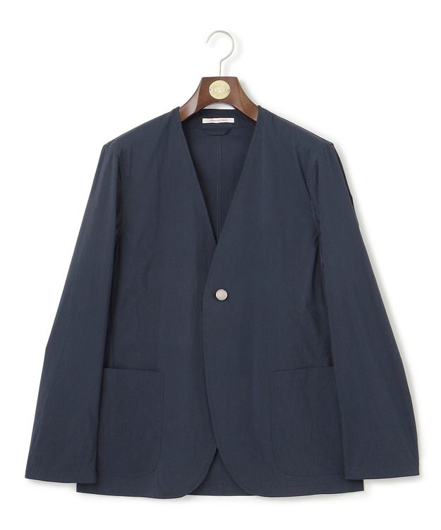 J.PRESS MEN 【J.PRESS ORIGINALS】Cotton Nylon Typewriter No Collar Jacket ネイビー系