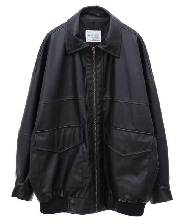 AMERICAN HOLIC フェイクレザーブルゾン Black