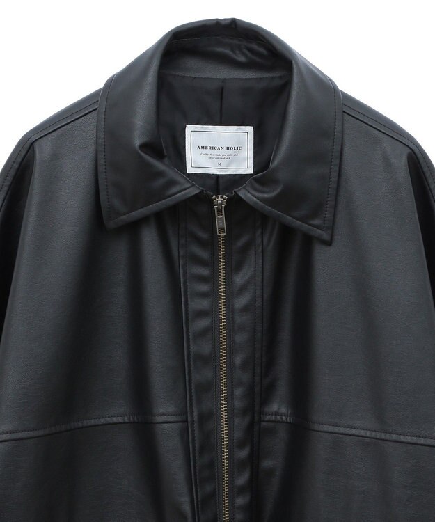 AMERICAN HOLIC フェイクレザーブルゾン Black