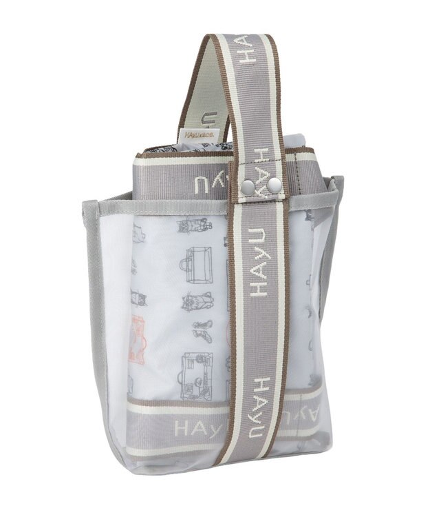 ACE BAGS & LUGGAGE HAyU × ace.  フォールディング 折り畳みボストンバッグ 猫柄 32L 17863 ライトベージュ柄