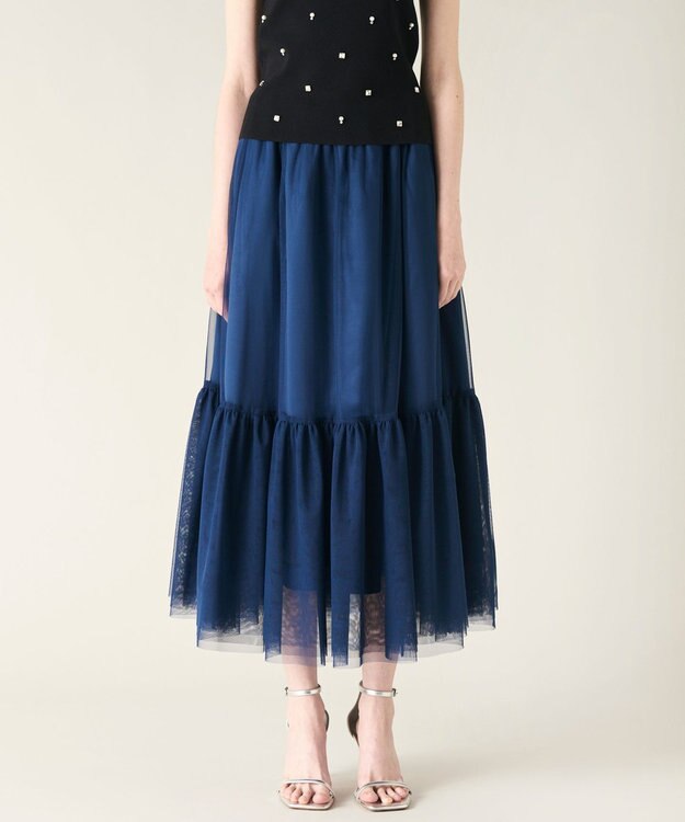 GRACE CONTINENTAL ツイル2WAY スカート ブルー