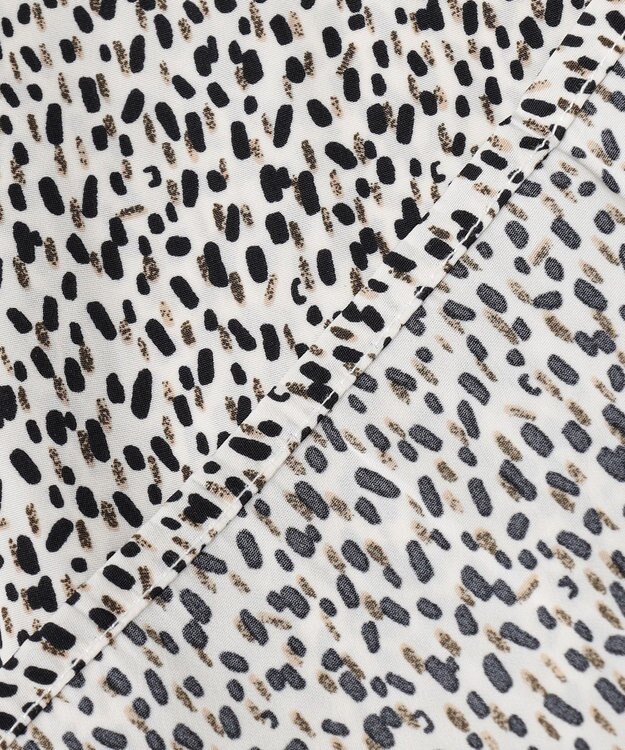 ANY L 【洗濯機可能】マットビンテージサテンブラウス オフランダムドット