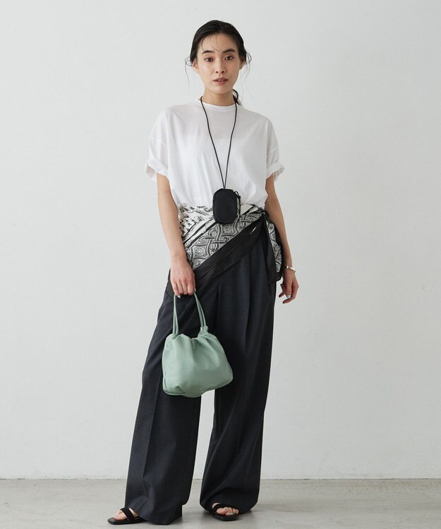 russet レザー巾着4WAYショルダーバッグ(CE-1454) Green